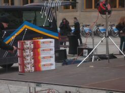 Promienniki OG2000 podczas nagrań na żywo z wrocławskiego rynku - nagranie programu dla telewizji TVN