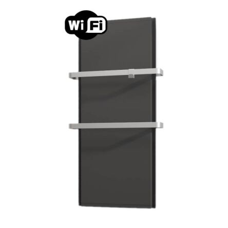 Łazienkowe grzejniki elektryczne ICON 1500W z Wifi  - energooszczędne, pionowe, hybrydowe panele grzewcze - szary