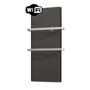 Łazienkowe grzejniki elektryczne ICON 1500W z Wifi  - energooszczędne, pionowe, hybrydowe panele grzewcze - szary