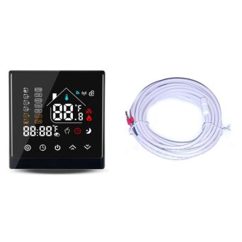 Inteligentny termostat z Wifi do ogrzewania podłogowego i paneli na podczerwień. Czarny.