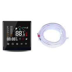 Inteligentny termostat z Wifi do ogrzewania podłogowego i paneli na podczerwień. Czarny.