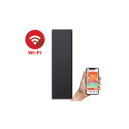 Grzejnik elektryczny ICON 1500W z Wifi - energooszczędne, pionowe, hybrydowe panele grzewcze. Antracyt.