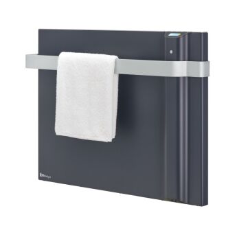 Łazienkowe  ogrzewanie hybrydowe KLIMA 750W - dualne, energooszczędne panele z inteligentnym sterowaniem LED. KOLOR SZARY