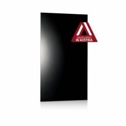 Energooszczędny grzejnik elektryczny o mocy 400W z termostatem. Szkło grzewcze, grzejnik na podczerwień, panel grzewczy. Czarny.