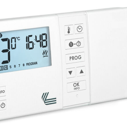 Termostat natynkowy, programowalny - Standard. LCD, podtrzymanie bateryjne