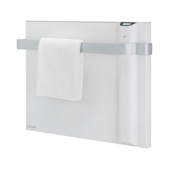 Łazienkowe  ogrzewanie hybrydowe KLIMA 750W - dualne, energooszczędne panele z inteligentnym sterowaniem. Białe.